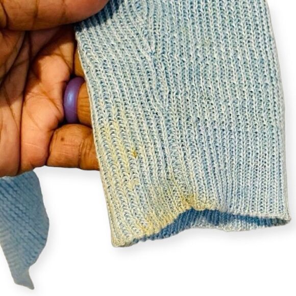 Eileen Fisher Blue Organic Linen Waterfall Open Cardigan Size Small - Picture 3 of 6